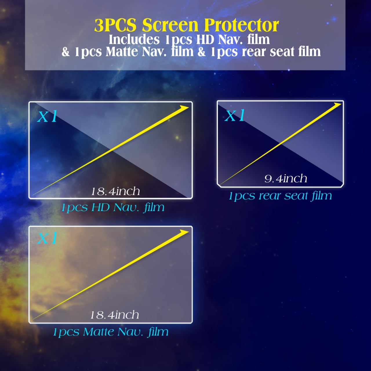 3Pcs Matte&Hd 2024 Tesla Cybertruck Screen Protector Compatible With Cybertruck Tesla 2024 Front & Back Screen Protector 18.5&9.